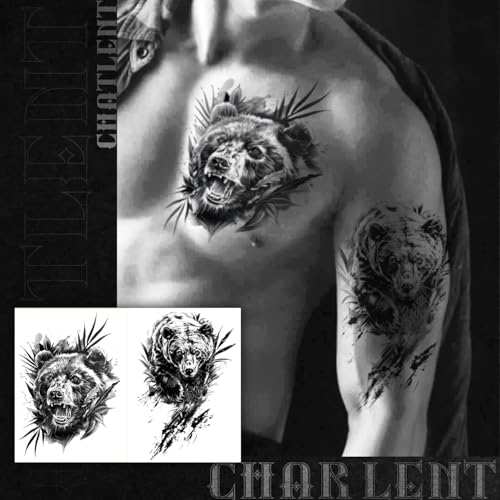 18 Pcs Realistic Animal Temporary Tattoos - Black 3D Stickers