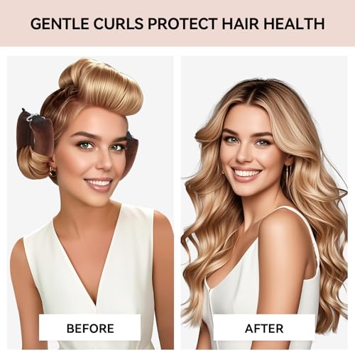 Heatless Hair Curlers Set - Jumbo Velvet Sleep-In Rollers & Satin Scarf