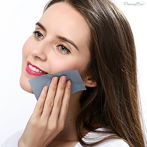 Makeup Mirror with Bamboo Charcoal Oil Blotting Papers - 100 Sheets