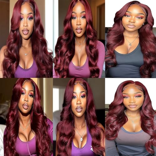 BilltiiWW Burgundy Body Wave Bundles Color 99j Body Wave Bundles Brazilian Human Hair Wet and Wavy Soft Silky for Black Woman 12 12 12 Inch