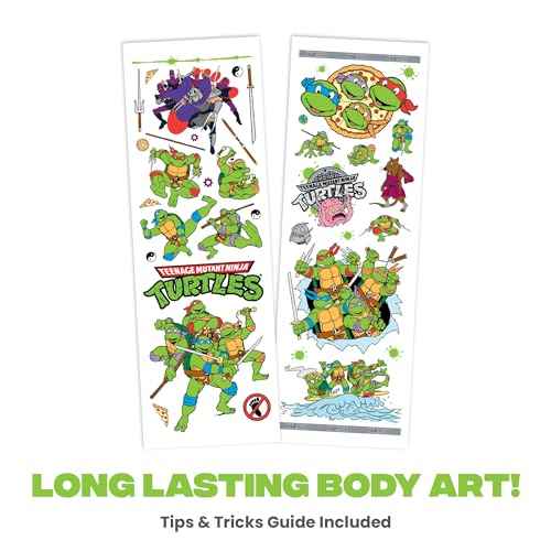 Savvi - 17 Teenage Mutant Ninja Turtles Temporary Tattoos: Skin-Safe Ink, Great for Parties and Everyday Wear, Gifts for Teens and Adults, Made in the USA [2 sheets, 17 count]