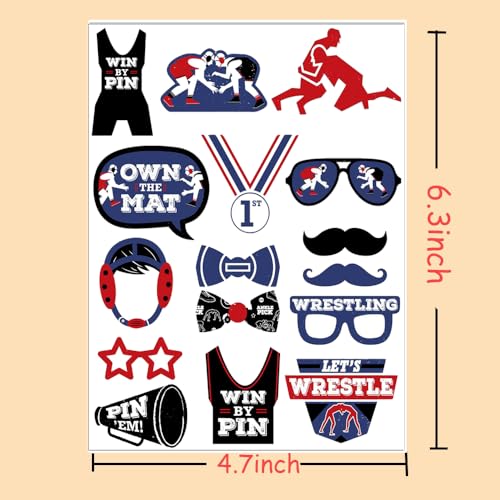 Wrestling Fighting Temporary Tattoo Stickers 20 Sheet Tattoos for Party Decorations Supplies Gifts Bags Filler Prizes Rewards