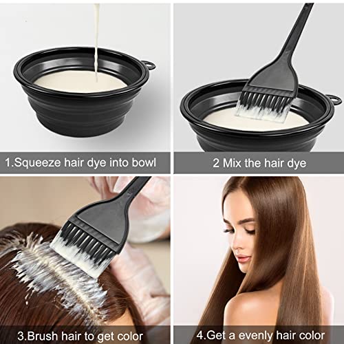 Hair Coloring Kit - 5 Piece Salon DIY Set with Brush & Bowl