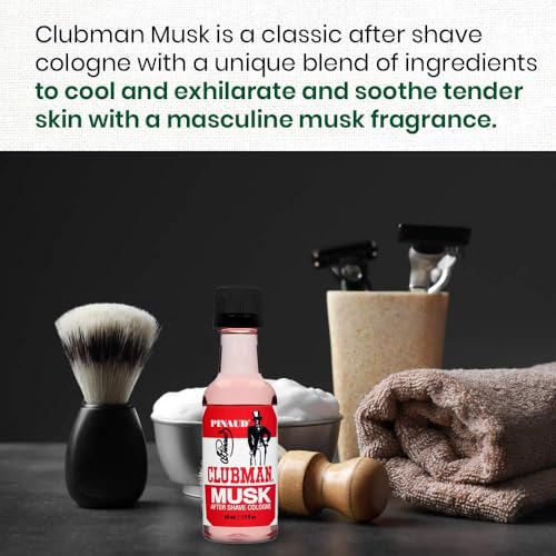 Clubman Musk After Shave Lotion, Cools, Tones, Refreshes Skin After Shaving, 1.7 oz