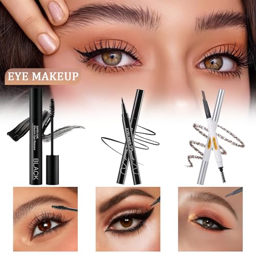 Complete Makeup Set with 9 Colors Eyeshadow, Lip Gloss & Brushes