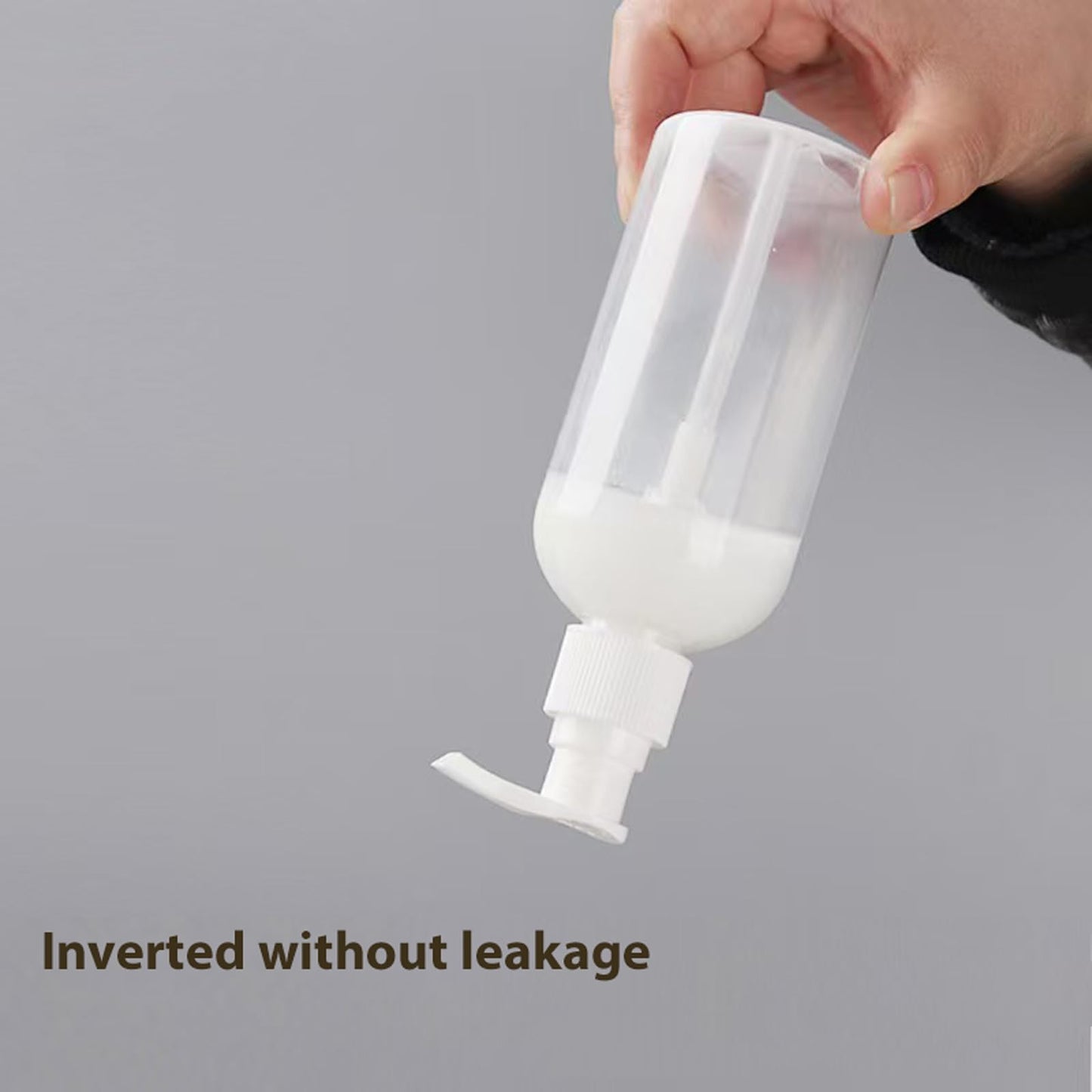 Empty Plastic Bottles with Pump Dispenser, 8 oz, Clear/White, 2 Pack, Refillable Containers for Body Wash, Moisturizer, Face Cream, Liquid Soap