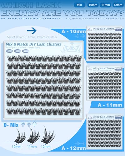 Wispy Lash Clusters 10MM 11MM 12MM Natural Eyelash Extensions