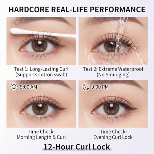 JMCY Waterproof Tubing Mascara - Black, Smudge-Proof & Lengthening