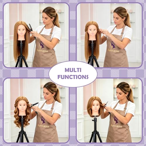 Blonde 80% Real Hair Mannequin Head 26-28" with Clamp