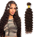 #4 Brown Deep Wave Human Hair Bundle 22 inch 50g