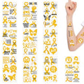 Gold Ribbon Cancer Awareness Temporary Tattoos - 30 Sheets