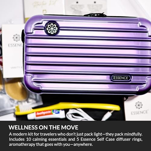 Travel Essentials Kit with Sleep Mask & Toiletries, Purple Case