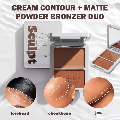 Contour Bronzer Duo Palette – Matte Cream & Powder