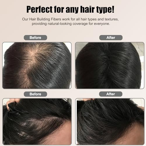Black Hair Building Fibers 22g - Instant Thicker Hair