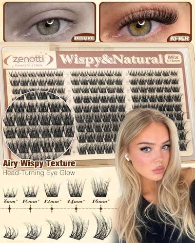 Natural Wispy Lash Clusters 8-16mm D Curl by Zenotti