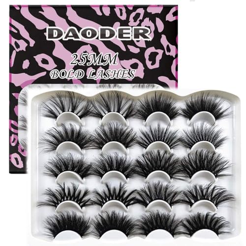 25MM Mink Lashes - 10 Pair Variety Pack Wispy Dramatic Eyelashes