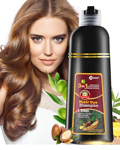 leorx Hair Dye shampool,3 In 1 Brown Color Shampoo Hair Dye For Refresh Hair Instant Herbal Coloring Shampoo For Women&Men-Ammonia Free-Tintes Para El Cabello Profesional