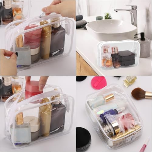 Clear Cosmetic Bags 10 Pack Makeup Travel Organizer 7.5"
