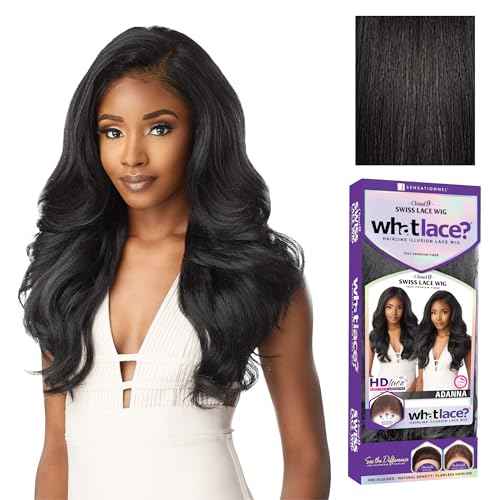 Sensationnel What Lace 13X6 Wigs - Adanna Lacefrontal Hand Tied Glueless Synthetic With Natural Density Preplucked Hairline (1B OFFBLACK)