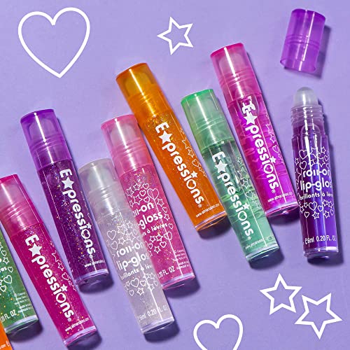 12pc Roll-On Lip Gloss Set for Kids – Fruity Flavors, Non-Toxic