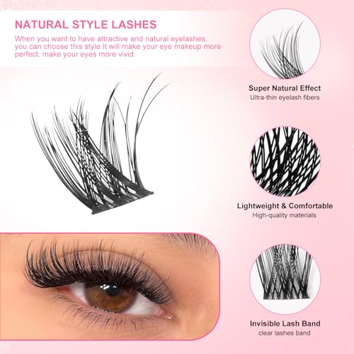 Lash Clusters 10-12mm Wispy Natural Eyelash Extensions 168 PCS