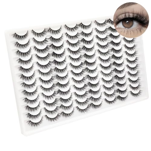 Azenlo Faux Mink False Eyelashes 48 Pairs 14mm Wispy