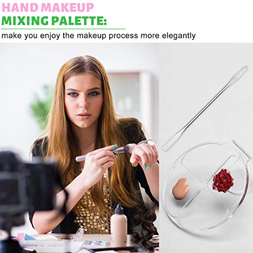 Acrylic Handheld Makeup Palette with 2 Stainless Steel Spatulas