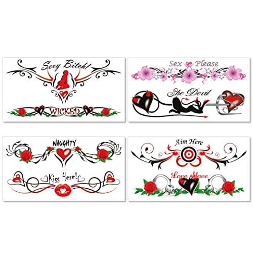 8 Temporary Tattoos for Women - Sexy Adult Body Stickers