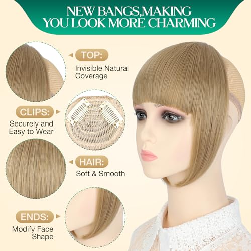 Clip In Bangs Hair Piece for Women - 50g Ash Blonde