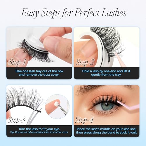 Self Adhesive Eyelashes 5 Pairs - No Glue Press On Lashes
