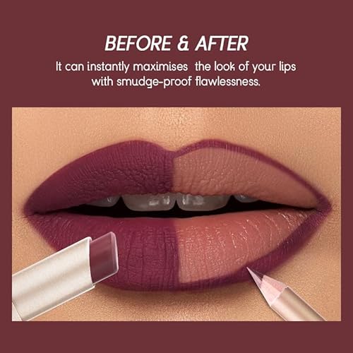 Matte Lipstick & Lip Liner Set - Long-Lasting, Smooth Matte Finish & Precision Defined Lips Easy-to-Apply, Moisturizing Formula Perfect for Everyday Wear & Special Occasions (#04, A)