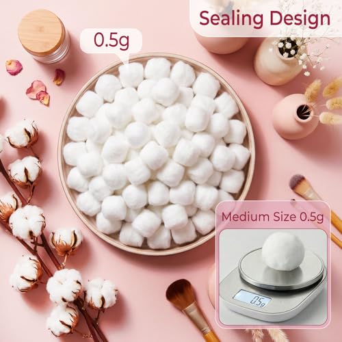 100 Count Individually Wrapped Travel Cotton Balls for Makeup & Skincare