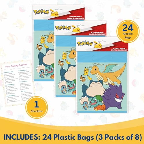 Pokemon Goodie Bags 24 Count | Party Favor Bags