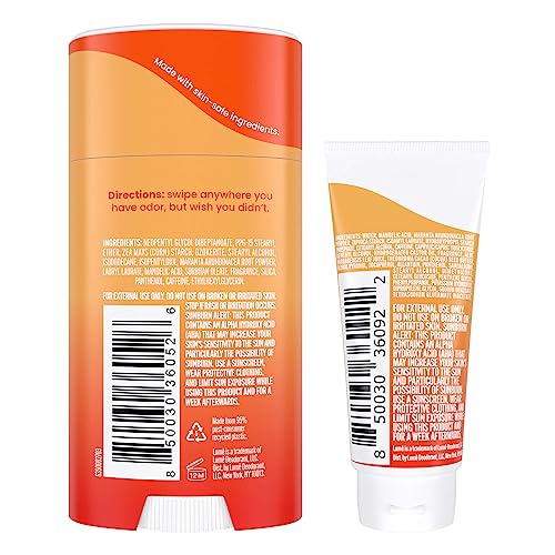 Whole Body Deodorant Bundle - Cream Tube & Stick, Tangerine, 72-Hour Odor Control