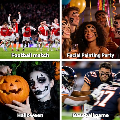 Bowitzki Face Paint Stick 10-Pack Eye Black - Sports & Costume