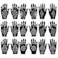 Henna Stencils 18 Sheet Henna tattoo kit Hands henna Tattoo Sticker Indian Temporary Tattoo Stencil Self Adhesive Tattoo Templates