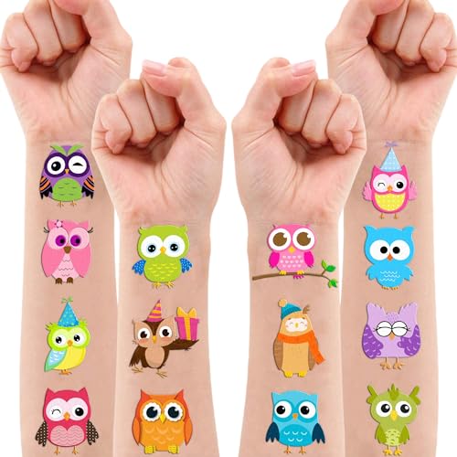 101 PCS Owl Temporary Tattoos - 10 Sheets Party Favors