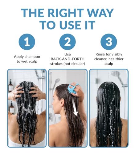 Flathead Products 1-Pack Hair Scalp Massager & Shampoo Brush for Dandruff Removal - Wet & Dry, Promotes Hair Growth, Includes 2 Swappable Heads