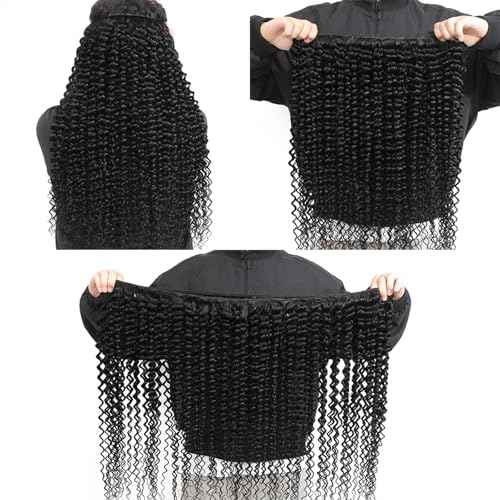 15A Raw Human Hair Bundles Deep Wave Bundles Human Hair,Triple Lifespan Indian Virgin Hair,No Tangle Shedding,Multiple Washes Keep Texture Silky Soft (1 Bundle Natural Black, 24)