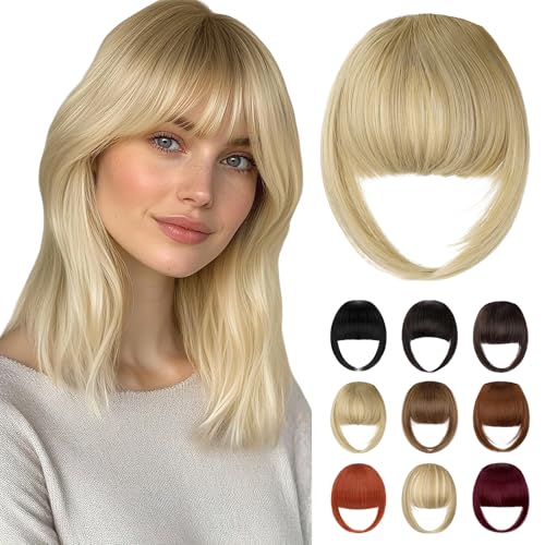 French Ash Blonde Clip-In Bangs Hair Extensions for Women