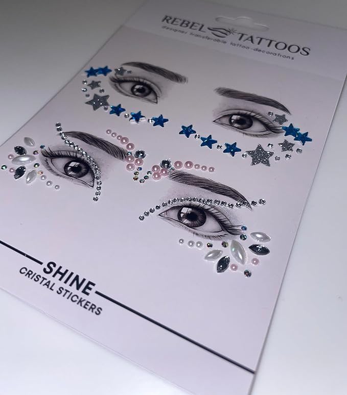 Self-Adhesive Face Gems and Eye Jewels for Rave Party Makeup