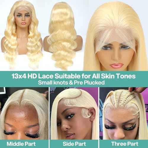 Blonde Wig Human Hair 13X4 613 Lace Front Wig Human Hair 200 Density 613 HD Lace Frontal Wigs Body Wave Lace Front Wigs Human Hair Pre Plucked