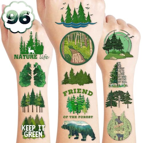 96 Pcs Forest Temporary Tattoos - Party Favors & Stickers