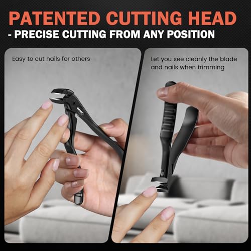 Long Handled Toenail Clippers for Seniors - Curved Head for Thick Nails