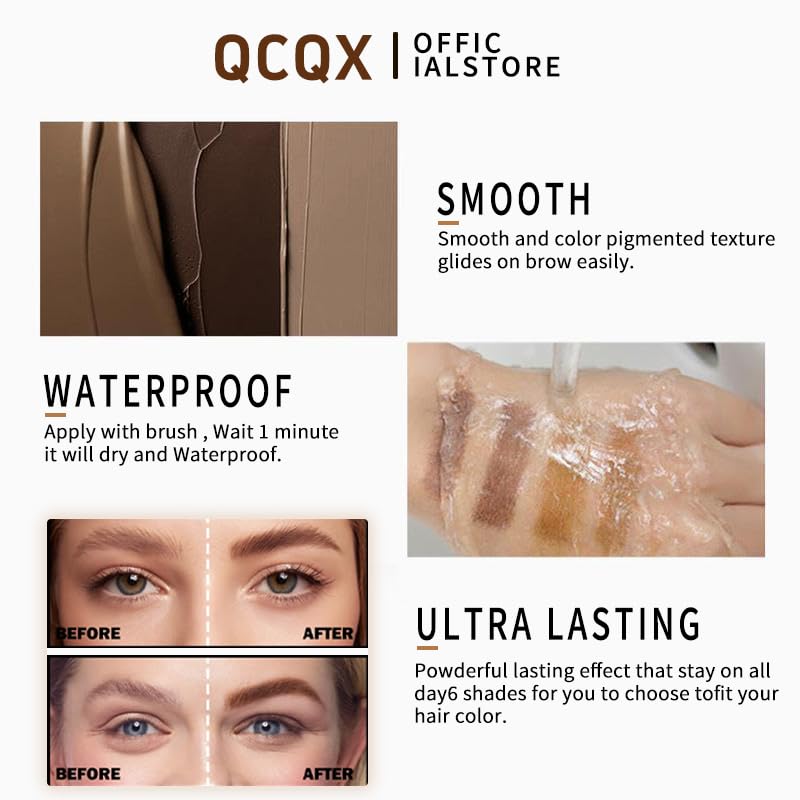 Long-Lasting Chocolate Eyebrow Gel - Waterproof Brow Tint