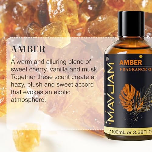 MAYJAM Amber Fragrance Oil 100ML/3.38oz for Diffusers – Amber Scent