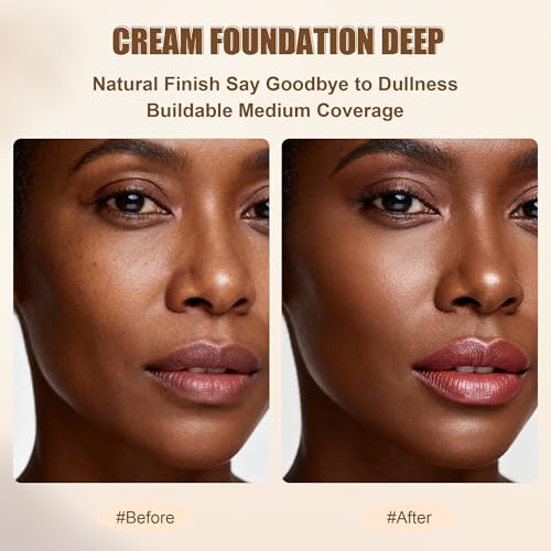 HECI BEAUTY Deep Tinted Foundation Stick with Hyaluronic Acid, Light-Medium Coverage, 0.25 oz