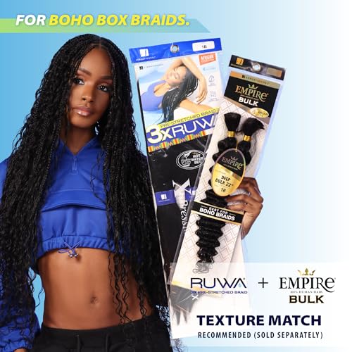 Sensationnel Ruwa prestretched braiding hair - 2x ruwa 30inch water repellent kanekalon fast dry synthetic braid in hair extensions - 2x Ruwa 30 inch (1 pack, PURPLE)