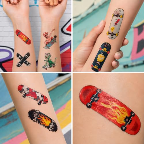 96PCS Skateboard Temporary Tattoos - Party Favors & Kids Gifts