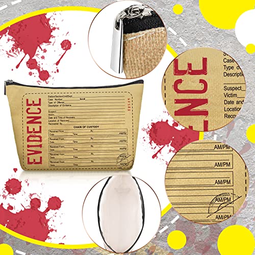 Oudain 4 Pcs Evidence Bags Evidence Makeup Bag Novelty Zipper Pouch True Crime Pouch for Women Office